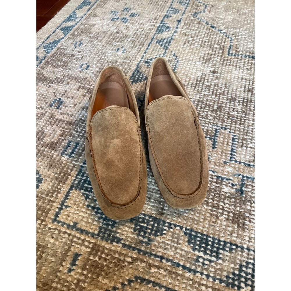 Hugo Boss Mens Tan Suede Loafers Driving Shoes 50180917 Camel Brown Size 8